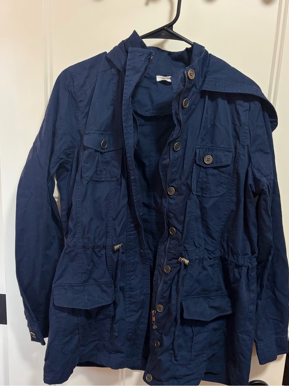 Blu Pepper Navy Utility Anorak Jacket with Hood